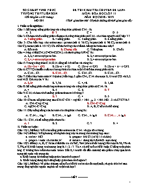 4 Đề thi kiểm tra chuyên đề lần 4 môn Hóa học Lớp 11 - Năm học 2018-2019 - Trường THPT Liễn Sơn